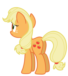 Size: 5956x6679 | Tagged: safe, artist:estories, applejack, earth pony, pony, g4, absurd resolution, female, hatless, mare, missing accessory, simple background, solo, transparent background, vector