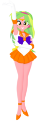 Size: 2257x6051 | Tagged: safe, artist:cyber-murph, lemon zest, equestria girls, g4, my little pony equestria girls: friendship games, beautiful, beautiful eyes, beautiful hair, clothes, commission, crossover, cute, green hair, high heels, jewelry, legs, legs together, miniskirt, orange eyes, pleated skirt, sailor moon (series), sailor venus, shoes, skirt, solo, woman, zestabetes