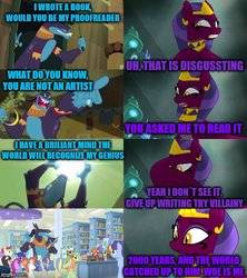 Size: 500x562 | Tagged: safe, edit, edited screencap, screencap, ahuizotl, the sphinx, sphinx, daring don't, daring done?, daring doubt, g4, caption, comic, guardian, image macro, screencap comic, text