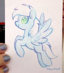 Size: 548x620 | Tagged: safe, artist:dawnfire, oc, oc only, oc:sapphire sky, pegasus, pony, solo, traditional art