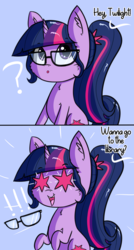 Size: 2116x3960 | Tagged: safe, artist:artiks, sci-twi, twilight sparkle, pony, unicorn, book, comic, cute, dialogue, equestria girls ponified, excited, female, glasses, happy, mare, ponified, question mark, solo, starry eyes, that pony sure does love books, twiabetes, twilight fuel, unicorn sci-twi, wingding eyes