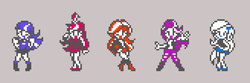 Size: 840x280 | Tagged: safe, artist:theratedrshimmer, moondancer, starlight glimmer, sunset shimmer, trixie, twilight sparkle, equestria girls, g4, equestria girls-ified, female, limited palette, pixel art