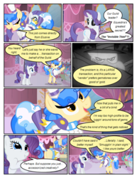 Size: 612x792 | Tagged: safe, artist:newbiespud, edit, edited screencap, screencap, gustave le grande, rarity, sapphire shores, pony, comic:friendship is dragons, g4, clothes, comic, dialogue, eyes closed, female, hat, hoof shoes, lidded eyes, makeup, mare, raised hoof, screencap comic, top hat