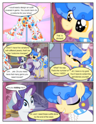Size: 612x792 | Tagged: safe, artist:newbiespud, edit, edited screencap, screencap, rarity, sapphire shores, pony, comic:friendship is dragons, g4, clothes, comic, dialogue, eyes closed, female, hat, hoof shoes, lidded eyes, makeup, mannequin, mare, raised hoof, screencap comic, starry eyes, top hat, wingding eyes