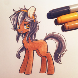 Size: 1280x1280 | Tagged: safe, artist:jopiter, oc, oc only, earth pony, pony, solo, traditional art