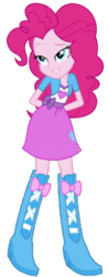 Size: 409x1043 | Tagged: safe, artist:logan jones, editor:logan jones, pinkie pie, equestria girls, equestria girls specials, g4, my little pony equestria girls: dance magic, adorasexy, boots, clothes, cute, female, flirting, full body, high heel boots, jacket, miniskirt, sexy, shoes, simple background, skirt, solo, transparent background, tube top
