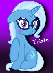 Size: 600x819 | Tagged: safe, artist:boringbases, artist:grapefruitface1, trixie, pony, unicorn, g4, blushing, female, glasses, gradient background, happy, show accurate, smiling, solo