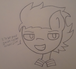 Size: 1756x1591 | Tagged: safe, artist:lightning135, pony, beetlejuice, bust, dialogue, ponified, sketch, smiling, smirk, solo, traditional art