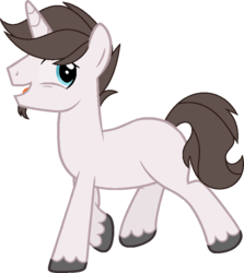 Size: 782x878 | Tagged: safe, artist:crystalponyart7669, oc, oc only, oc:rocy road, pony, unicorn, blank flank, male, offspring, parent:cookie crumbles, parent:hondo flanks, parents:cookieflanks, simple background, solo, stallion, transparent background