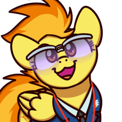 Size: 1000x1000 | Tagged: safe, alternate version, artist:sugar morning, spitfire, pegasus, pony, g4, :3, bust, clothes, cute, cutefire, female, looking at you, mare, open mouth, simple background, smiling, smiling at you, solo, sugar morning's smiling ponies, transparent background, uniform, wonderbolts dress uniform