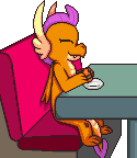 Size: 125x144 | Tagged: safe, artist:tarkan809, smolder, dragon, g4, burger, chair, cute, dragoness, eating out, female, food, hamburger, pixel art, preview, restaurant, seat, smolderbetes, solo, table, wings
