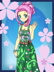 Size: 900x1200 | Tagged: dead source, safe, artist:starriglo, fluttershy, equestria girls, g4, clothes, dress, female, formal wear, solo