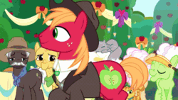 Size: 640x360 | Tagged: safe, screencap, apple bloom, apple rose, applejack, auntie applesauce, big macintosh, burnt oak, cup cake, discord, double diamond, goldie delicious, grand pear, granny smith, mayor mare, night glider, party favor, scootaloo, spike, sugar belle, sweetie belle, dragon, pony, the big mac question, animated, apple, apple tree, cake, clothes, cute, cutie mark crusaders, dress, female, food, gif, intertwined trees, male, marriage, pear, pear tree, shipping, spoiler, straight, sugarmac, tree, wedding, wedding dress, winged spike, wings