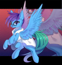 Size: 3226x3387 | Tagged: safe, artist:alus, oc, oc only, oc:dr.picsell dois, pegasus, pony, clothes, high res, lab coat, male, solo