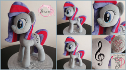 Size: 2200x1223 | Tagged: safe, artist:dixierarity, oc, oc:soest sound, earth pony, pony, commission, irl, multiple views, photo, plushie