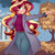 Size: 4000x4000 | Tagged: safe, artist:xjenn9, sunset shimmer, human, equestria girls, g4, autumn, clothes, eared humanization, female, human coloration, jacket, leaves, looking at you, smiling, solo, tree, walking