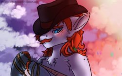 Size: 1920x1200 | Tagged: safe, artist:brainiac, pokerhooves, pony, g4, cowboy hat, hat, offscreen character, pov, solo, submissive pov, unshorn fetlocks, viewer on leash