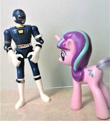 Size: 960x1052 | Tagged: safe, artist:dex stewart, starlight glimmer, human, pony, unicorn, g4, bandai, butt, female, glimmer glutes, irl, photo, plot, power rangers, power rangers turbo, toy, turbo a power rangers movie