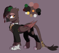 Size: 1073x957 | Tagged: safe, artist:beardie, oc, oc only, griffon, clothes, colored sketch, commission, griffon oc, talons