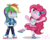 Size: 1200x960 | Tagged: safe, artist:swasfews, pinkie pie, rainbow dash, equestria girls, g4, chibi, converse, no nose, shoes, simple background, sneakers, transparent background