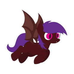 Size: 2400x2400 | Tagged: safe, artist:tikibat, derpibooru exclusive, oc, oc only, oc:scarlet eclipse, bat pony, pony, bat pony oc, bat wings, ear fluff, fangs, female, flying, high res, mare, membranous wings, simple background, slit pupils, solo, transparent background, vector, wings