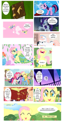 Size: 732x1400 | Tagged: safe, artist:newbiespud, artist:scales, edit, edited screencap, screencap, applejack, derpy hooves, fluttershy, nurse redheart, parasol, pinkie pie, rainbow dash, rarity, twilight sparkle, butterfly, earth pony, pegasus, pony, unicorn, comic:friendship is dragons, g4, big crown thingy, book, clothes, comic, dialogue, dress, eye reflection, eyes closed, female, filly, filly fluttershy, flying, full moon, gala dress, glowing horn, group hug, happy, hat, horn, hug, jewelry, mane six, mare, mare in the moon, moon, necklace, pearl necklace, reflection, regalia, screencap comic, singing, smiling, stars, unicorn twilight, younger