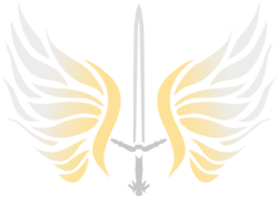 Size: 1501x1071 | Tagged: safe, artist:veen, oc, oc only, oc:veen sundown, cutie mark, cutie mark only, cutiemark only, no pony, simple background, sundown clan, sword, transparent background, vector, weapon, wings