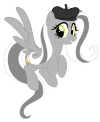 Size: 1211x1480 | Tagged: safe, artist:crystal-tranquility, oc, oc only, oc:slashy, pegasus, pony, beret, female, hat, mare, simple background, solo, transparent background