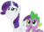 Size: 4506x3263 | Tagged: safe, artist:sketchmcreations, rarity, spike, dragon, pony, unicorn, g4, the summer sun setback, duo, female, in awe, looking up, male, mare, open mouth, puppy dog eyes, simple background, smiling, surprised, transparent background, vector, winged spike, wings
