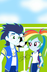 Size: 480x743 | Tagged: safe, artist:gabymc1503, rainbow dash, soarin', equestria girls, g4, equestria girls-ified, female, football, male, ship:soarindash, shipping, sports, straight