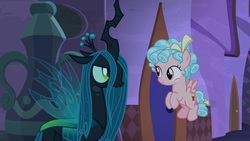 Size: 1920x1080 | Tagged: safe, screencap, cozy glow, queen chrysalis, changeling, pony, g4, the summer sun setback