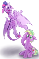 Size: 2000x3000 | Tagged: safe, artist:shad0w-galaxy, spike, twilight sparkle, dragon, pegasus, pony, g4, dragonified, female, high res, ponified, ponified spike, simple background, species swap, twilidragon, twilight sparkle (alicorn), white background