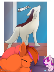 Size: 2400x3200 | Tagged: safe, artist:axtkatze, oc, oc:clarity heart, pony, wolf, cute, disguise, disguised changeling, high res, patreon, patreon logo, sleeping