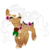 Size: 800x800 | Tagged: safe, artist:crystal-tranquility, oc, oc only, original species, pond pony, pony, coconut, deviantart watermark, eyes closed, female, food, lei, mare, obtrusive watermark, simple background, solo, transparent background, watermark