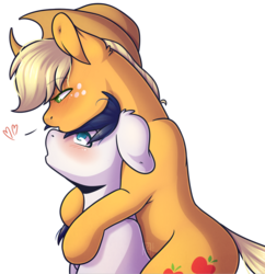 Size: 880x908 | Tagged: safe, artist:ak4neh, applejack, oc, oc:constance everheart, earth pony, pony, g4, canon x oc, couple, everjack, female, male, mare, shipping, simple background, stallion, straight, transparent background