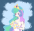 Size: 2200x2000 | Tagged: safe, artist:emiiambar, princess celestia, human, g4, my little pony: friendship is magic, season 4, female, high res, humanized, implied discord, ship:dislestia, shipping, simple background, solo, straight