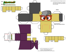 Size: 2979x2354 | Tagged: safe, artist:grapefruitface1, part of a set, a.k. yearling, daring do, pony, g4, craft, cubeecraft, female, glasses, high res, papercraft, solo, template