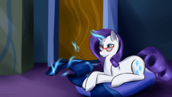 Size: 3840x2160 | Tagged: safe, artist:renarde-louve, rarity, pony, g4, high res, sewing, solo