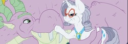 Size: 396x137 | Tagged: safe, artist:brainsister, rarity, spike, comic:time, g4, adult, adult spike, elderly, female, male, older, older rarity, older spike, ship:sparity, shipping, straight