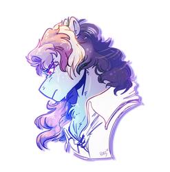 Size: 1280x1294 | Tagged: safe, artist:assassin-or-shadow, rainbow dash, pony, the count of monte rainbow, g4, bust, edmond dantes, rainbow dantes, side view, simple background, the count of monte cristo, white background