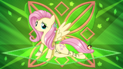 Size: 3840x2160 | Tagged: safe, artist:laszlvfx, artist:rexpony, edit, fluttershy, pegasus, pony, g4, female, high res, mare, solo, sultry pose, wallpaper, wallpaper edit