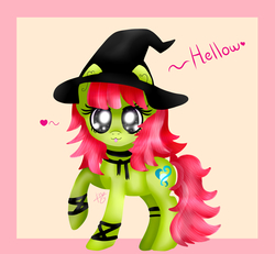 Size: 6500x6000 | Tagged: safe, artist:sweethearts11, oc, oc only, earth pony, pony, absurd resolution, female, hat, mare, solo, tongue out, witch hat