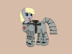 Size: 4000x3000 | Tagged: safe, oc, oc:icepick, earth pony, pony, armor, gun, power armor, weapon