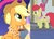 Size: 523x378 | Tagged: safe, edit, edited screencap, editor:thomasfan45, screencap, apple bloom, applejack, twilight sparkle, alicorn, earth pony, pony, g4, my little pony: friendship is magic, the last problem, leak, apple bloom's bow, applejack's hat, bittersweet, bow, clothes, compilation, cowboy hat, cropped, cutie mark, description is relevant, goldie delicious' shawl, granny smith's shawl, hair bow, hat, lowres, older, older apple bloom, older twilight, older twilight sparkle (alicorn), ponyville, princess twilight 2.0, removed eyebag edit, shawl, sitting, smiling, the cmc's cutie marks, the magic of friendship grows, twilight sparkle (alicorn)