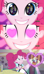 Size: 1280x2160 | Tagged: safe, pinkie pie, prince blueblood, rarity, coinky-dink world, eqg summertime shorts, equestria girls, g4, magical mystery cure, the ticket master, female, heart eyes, male, marriage, meme, pinkie the shipper, pinkie's eyes, ship:rariblood, shipping, straight, wedding, wingding eyes