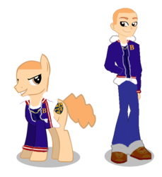 Size: 580x634 | Tagged: safe, artist:kayman13, pony, equestria girls, g4, base used, boots, bully, bully (video game), buzz cut, clothes, crest, cutie mark, duo, equestria girls-ified, jacket, jeans, jimmy hopkins, looking at each other, male, pants, ponified, school uniform, self ponidox, shoes, simple background, smiling, tail, transparent background, vest, zipper