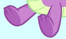 Size: 499x299 | Tagged: safe, screencap, spike, dragon, g4, the big mac question, claws, cropped, feet, legs, male, male feet, pictures of legs, toes, underfoot, winged spike, wings