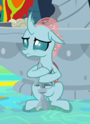 Size: 380x524 | Tagged: safe, screencap, ocellus, g4, uprooted, broken, cropped, female, holding, sad, sitting, solo, statue