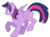 Size: 720x526 | Tagged: safe, artist:pillowrabbit, twilight sparkle, alicorn, pony, g4, blushing, chest fluff, female, looking at you, mare, pixel art, profile, raised hoof, simple background, smiling, solo, starry eyes, transparent background, twilight sparkle (alicorn), wingding eyes