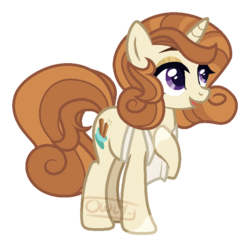 Size: 717x708 | Tagged: safe, artist:vintage-owll, cinnamon chai, pony, unicorn, g4, apron, base used, clothes, female, mare, simple background, solo, transparent background, watermark
